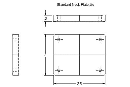 Standard Guitar Neck Plate Jig - Technical Drawing - Jayrus Labs