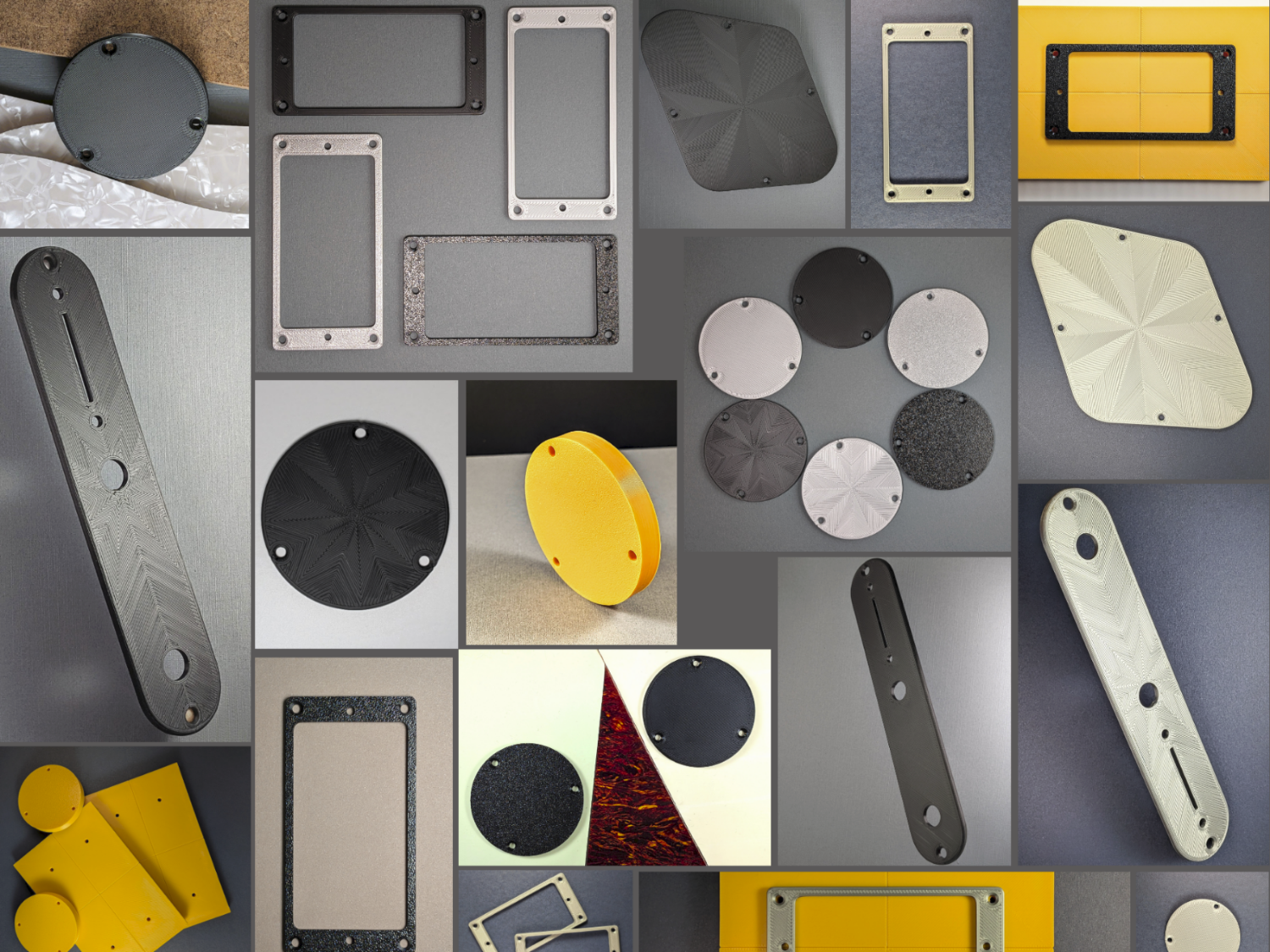 collage of guitar parts