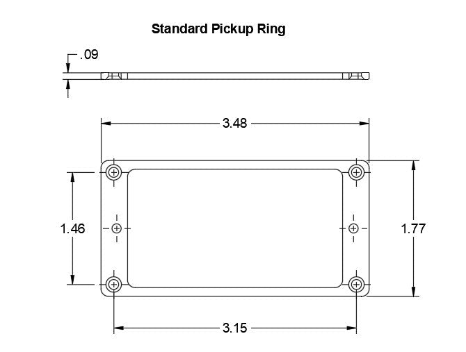 Standard Humbucker Pickup Ring (Pack of 2) - Technical Drawing - Jayrus Labs