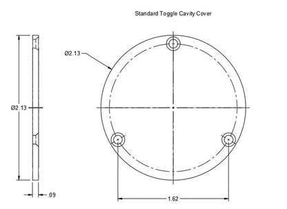 Standard Toggle Cavity Cover - Technical Drawing - Jayrus Labs