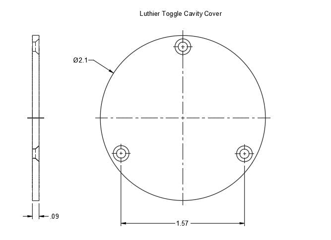 The Luthier Series: Toggle Cavity Cover Screw Locator - Technical Drawing - Jayrus Labs