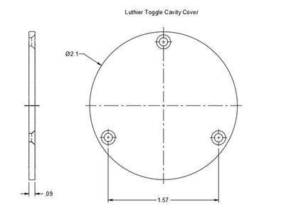 The Luthier Series: Toggle Cavity Cover Screw Locator - Technical Drawing - Jayrus Labs