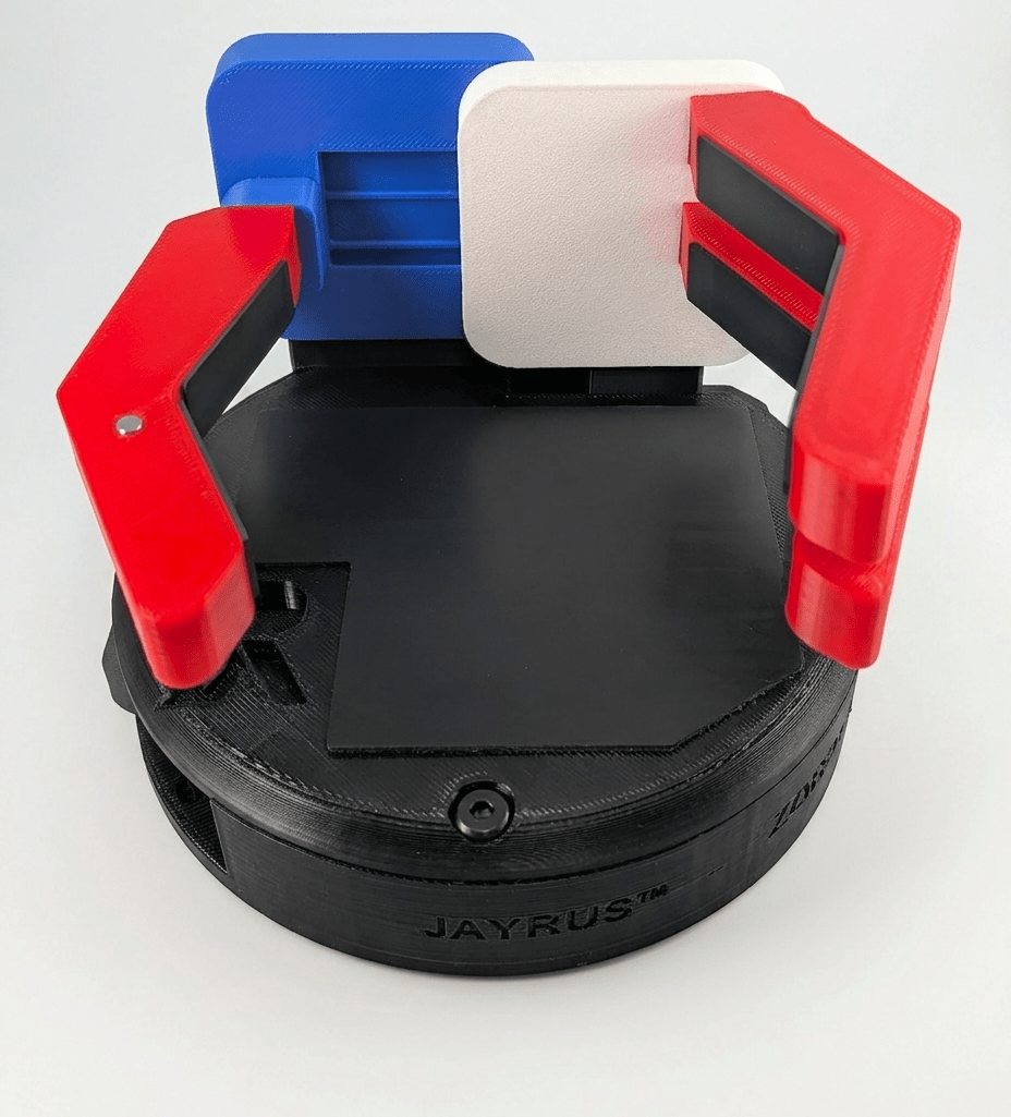 Zor Deca Liberty Edition | Mechanical Desk Mug & Cup Holder - Top Front Claw Image - Jayrus Labs